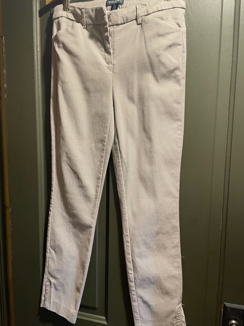 Cynthia Rowley Light Beige Ribbed Corduroy Pants